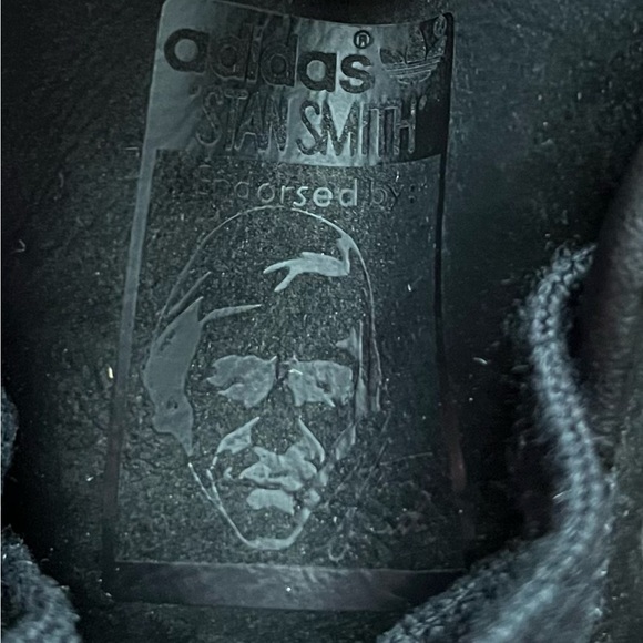 ADIDAS STAN SMITH shiny black sneaker size 6.5 - Picture 6 of 7